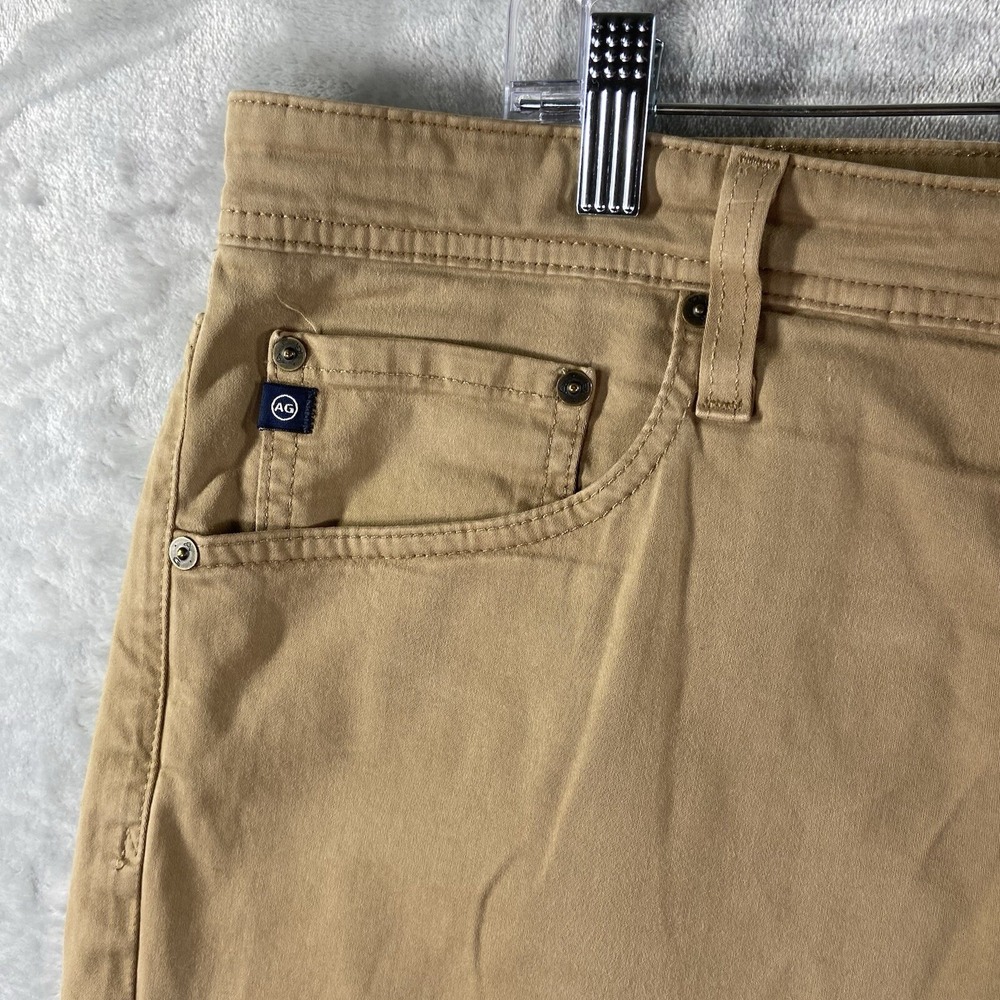 AG Adriano Goldschmied Pants mens 40x32 Everett Slim Straight Brown Chino Casual - Picture 3 of 16